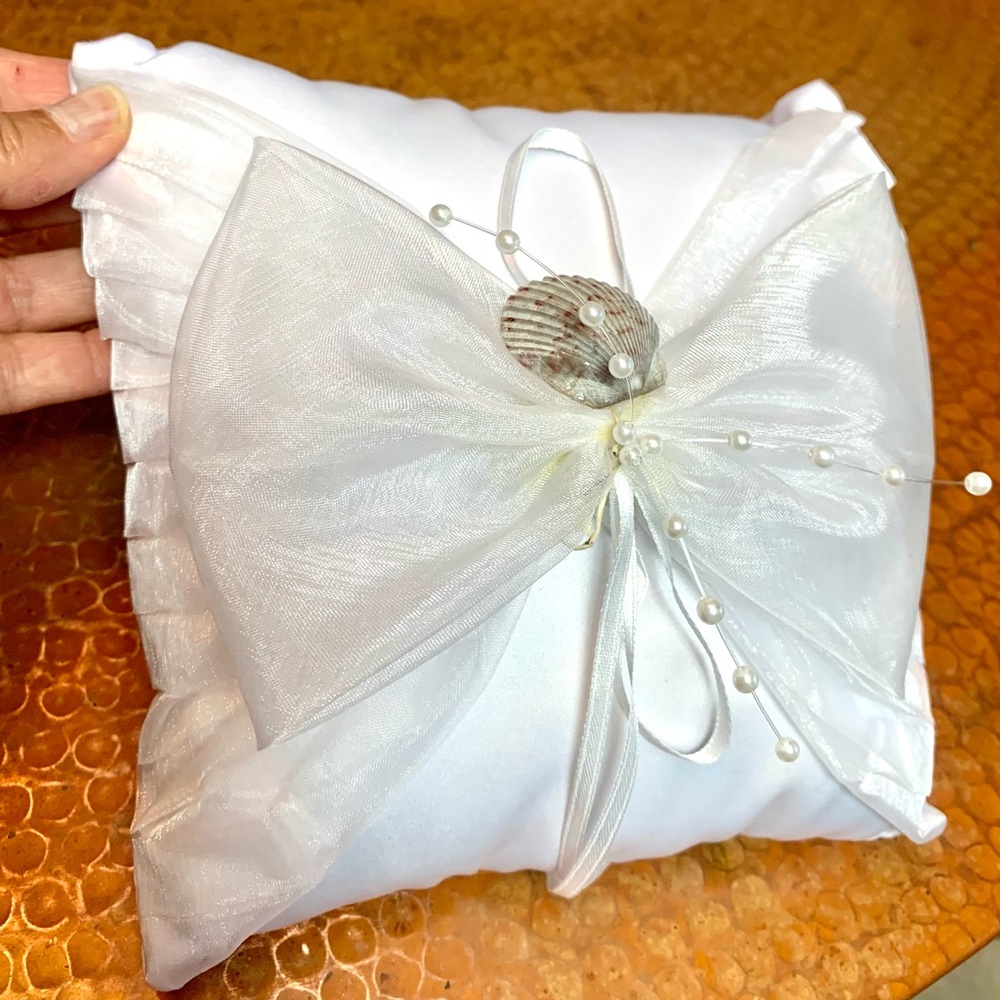 BEACH WEDDINg Ring Pillow